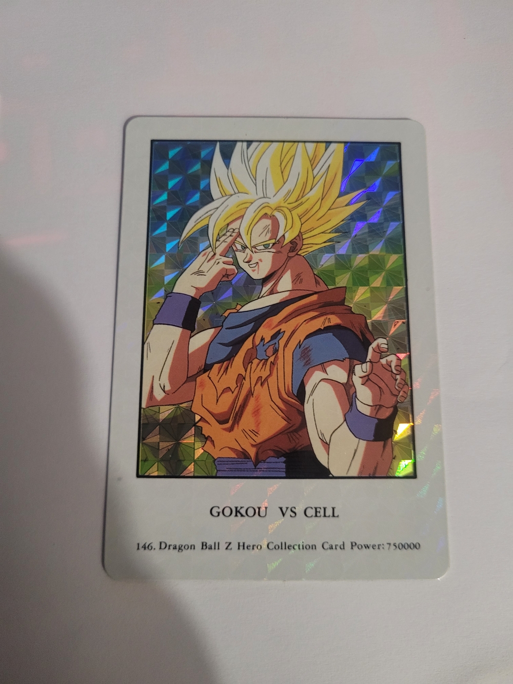 Dragon Ball Z Gokou vs Cell Holographic Trading Card - Orange & Yellow